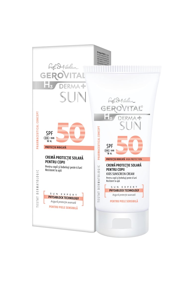 Crema protectie solara pentru copii H3 Derma+ Sun - cu SPF 50 - 100 ml