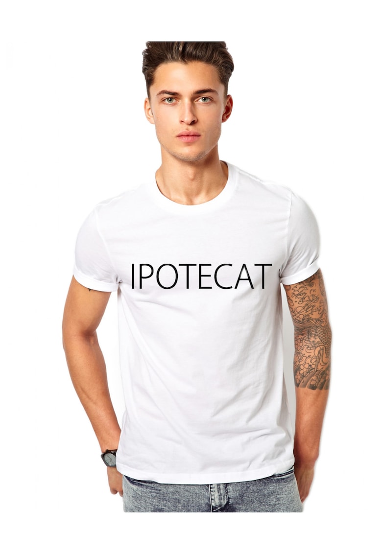 Tricou alb barbati - Ipotecat