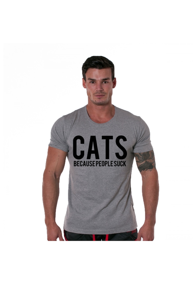 Tricou gri barbati - Cats