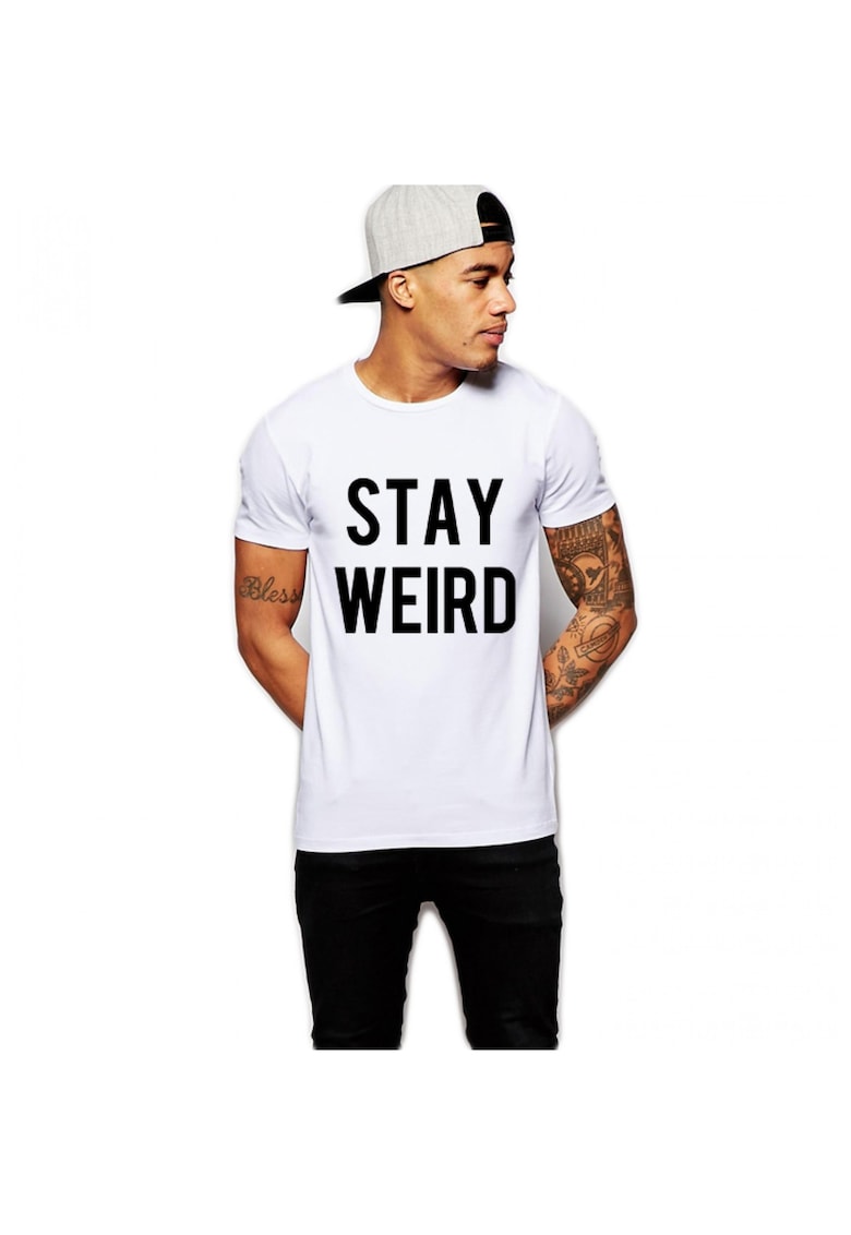 Tricou alb barbati - Stay Wired