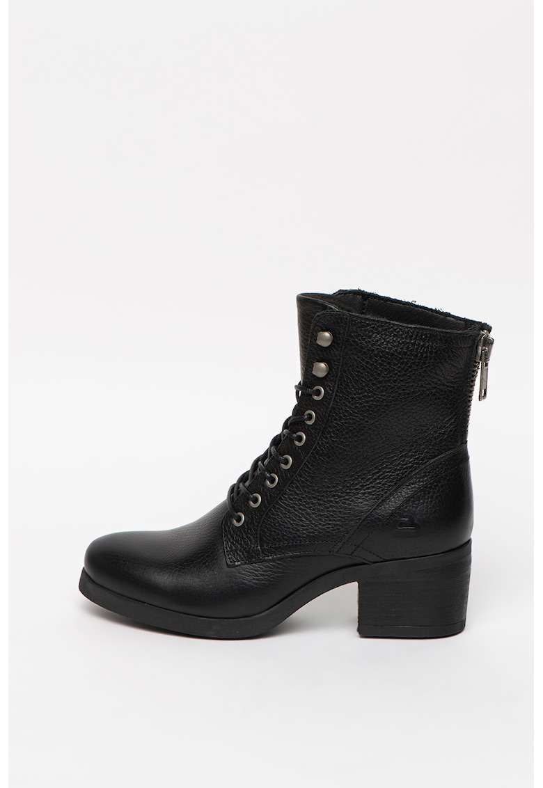 Botine biker de piele