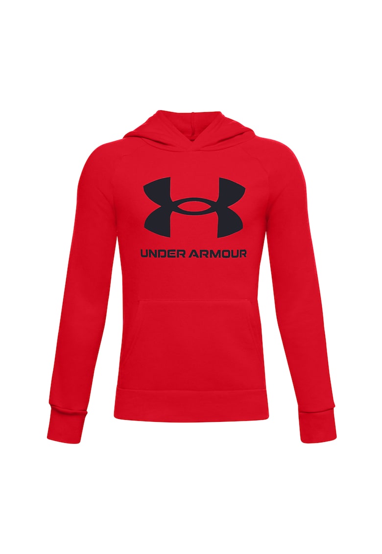 Hanorac din fleece cu imprimeu logo contrastant Rival - Rosu