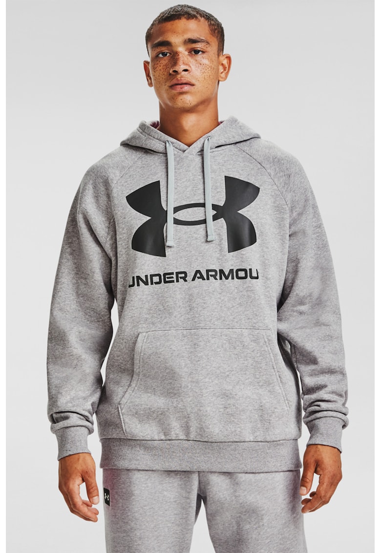 Hanorac din fleece cu imprimeu logo si maneci raglan - pentru fitness Rival