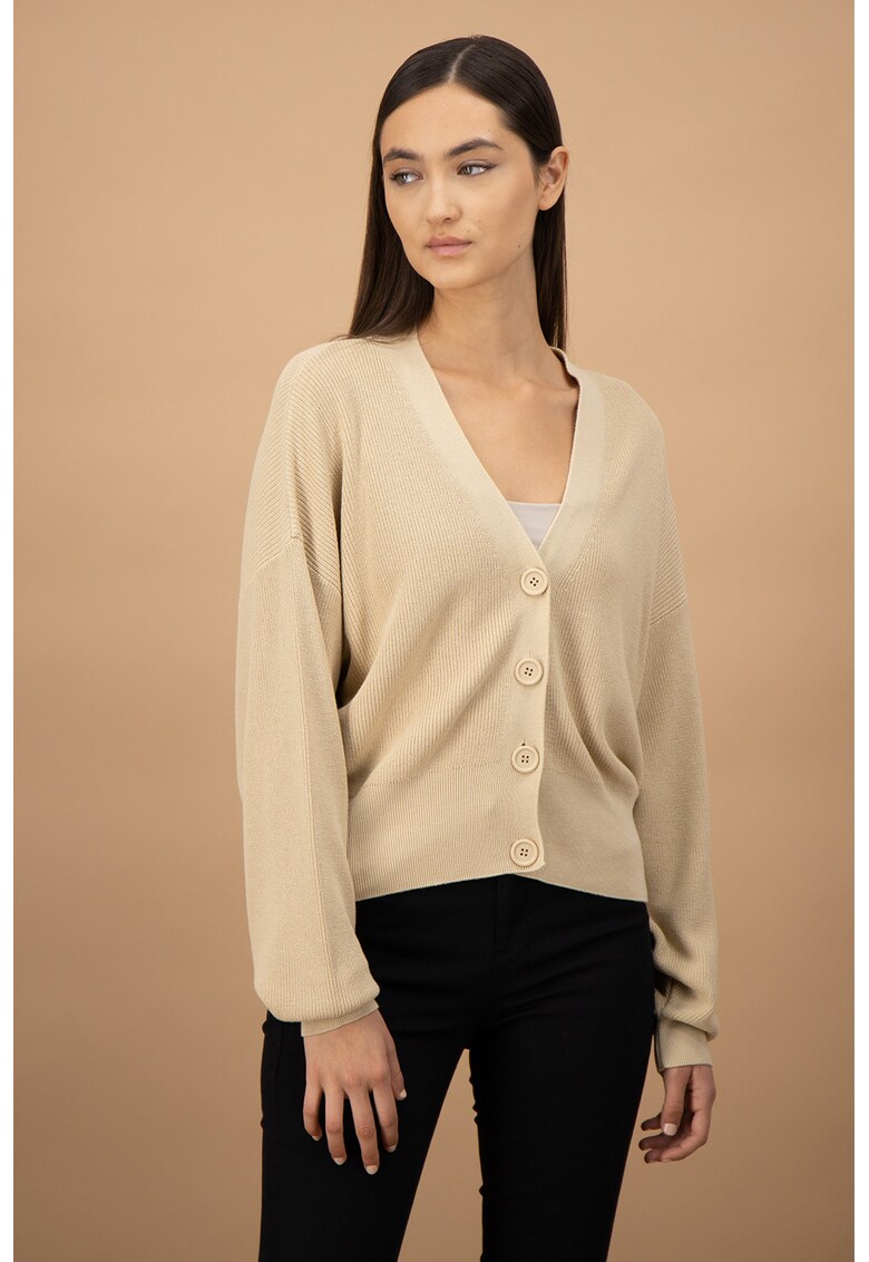 Cardigan din amestec de modal cu maneci drop