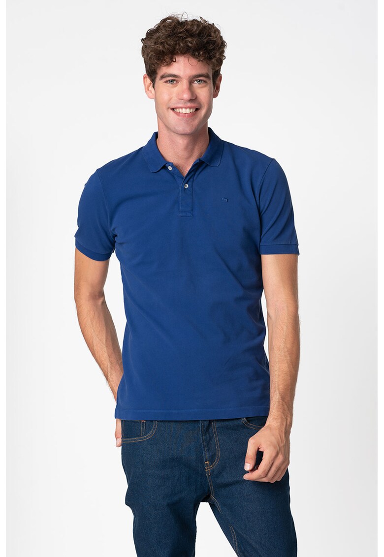 Tricou polo cu broderie discreta