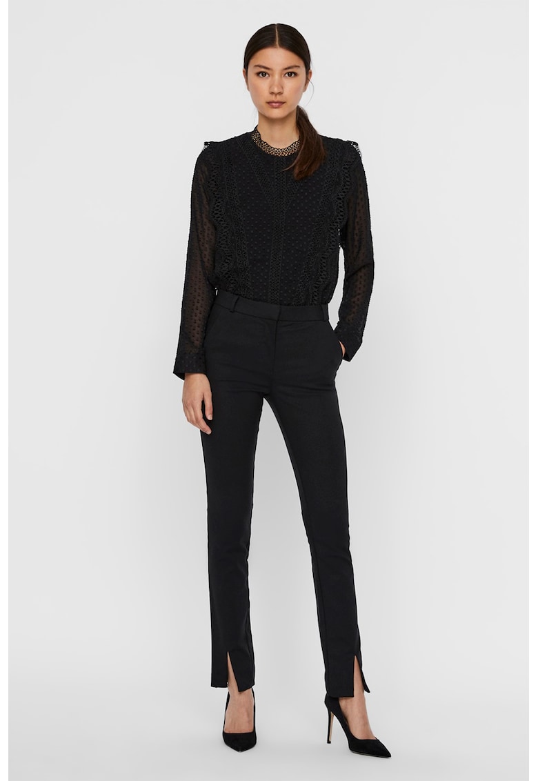 Pantaloni eleganti cu slituri frontale