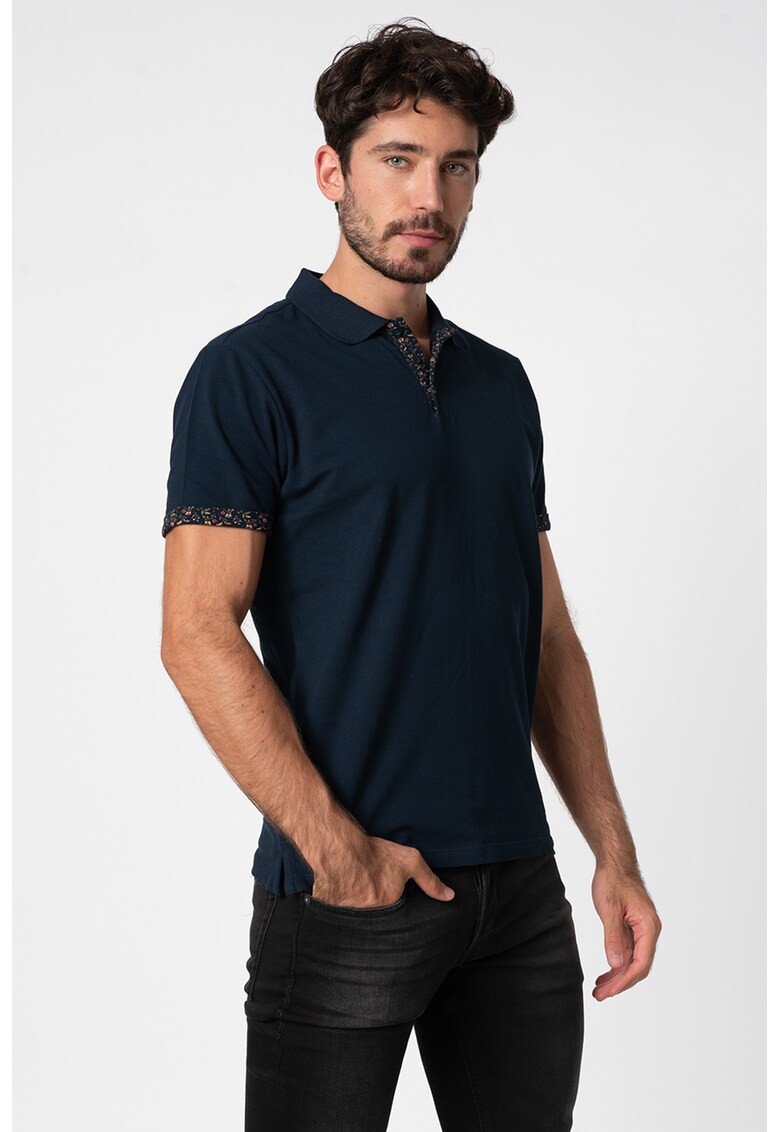 Tricou polo din material pique Black Pool