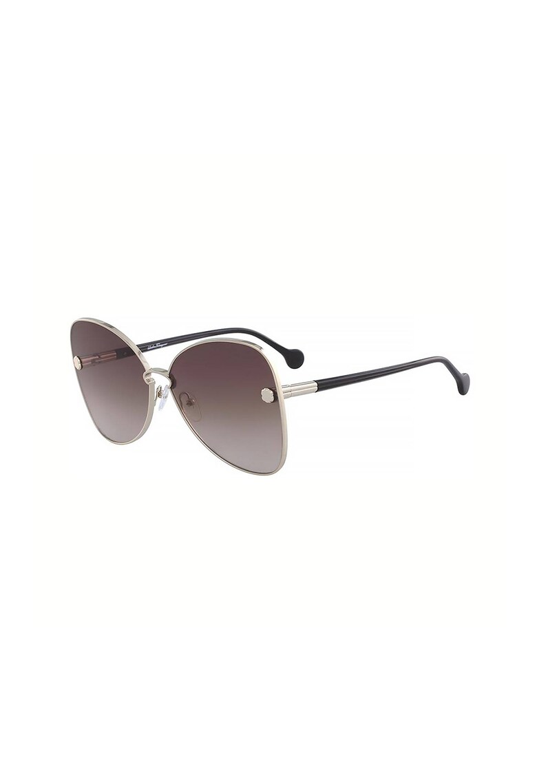 Ochelari de soare cat-eye cu rama metalica