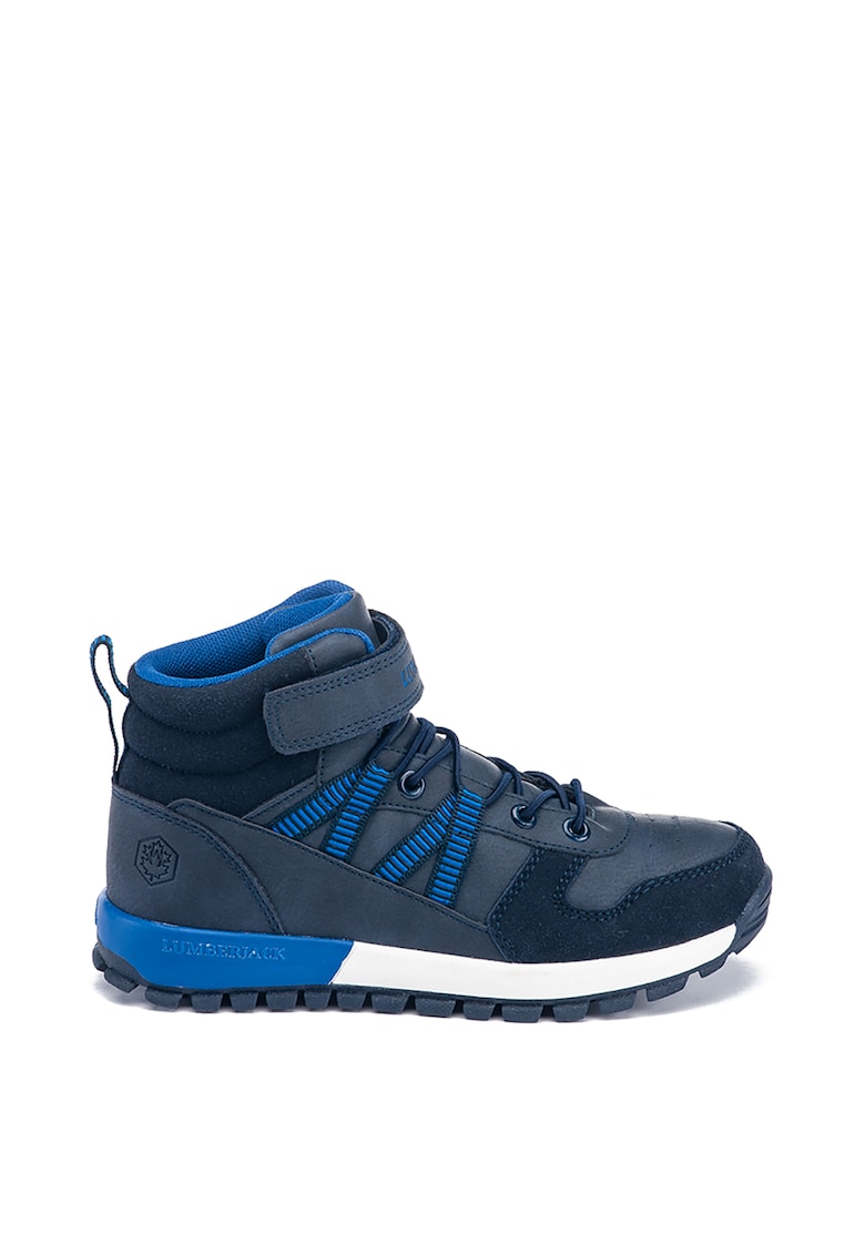 Pantofi sport mid-high cu insertii din piele intoarsa sintetica