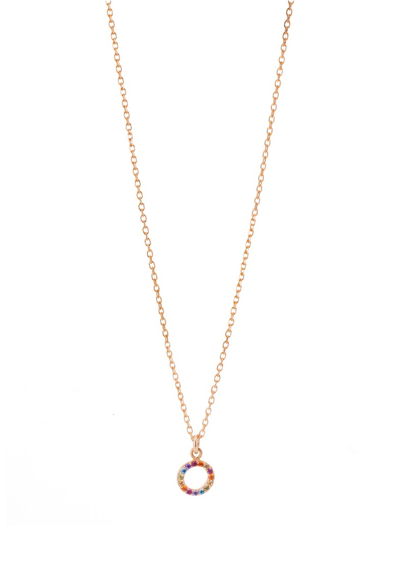 Colier de argint cu cristale - placat cu aur rose de 18K