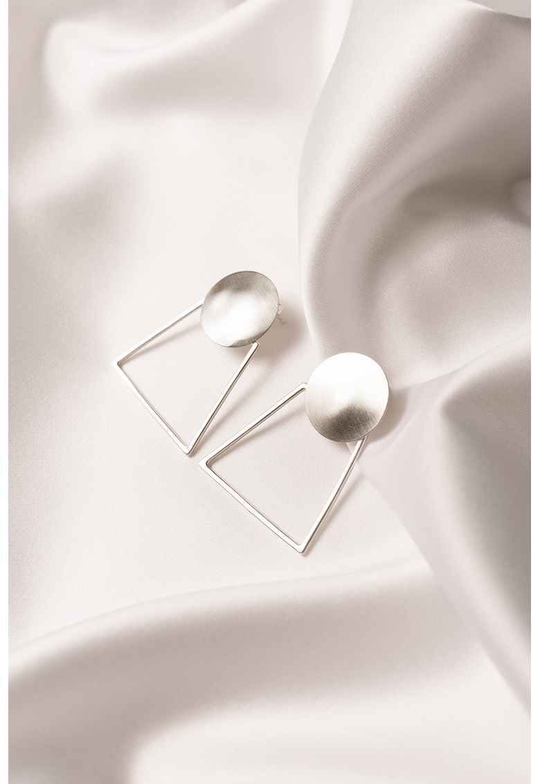 Cercei de argint 925 cu design geometric Hera fashiondays.ro