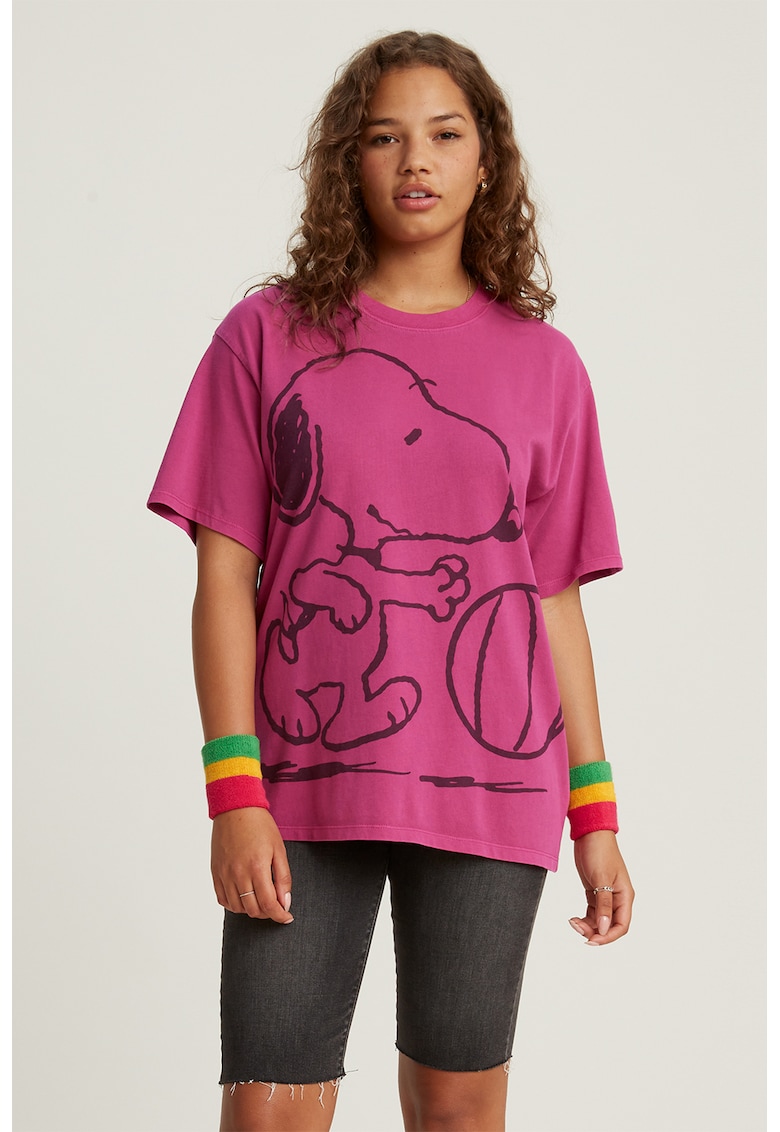 Tricou supradimensionat cu imprimeu cu Snoopy