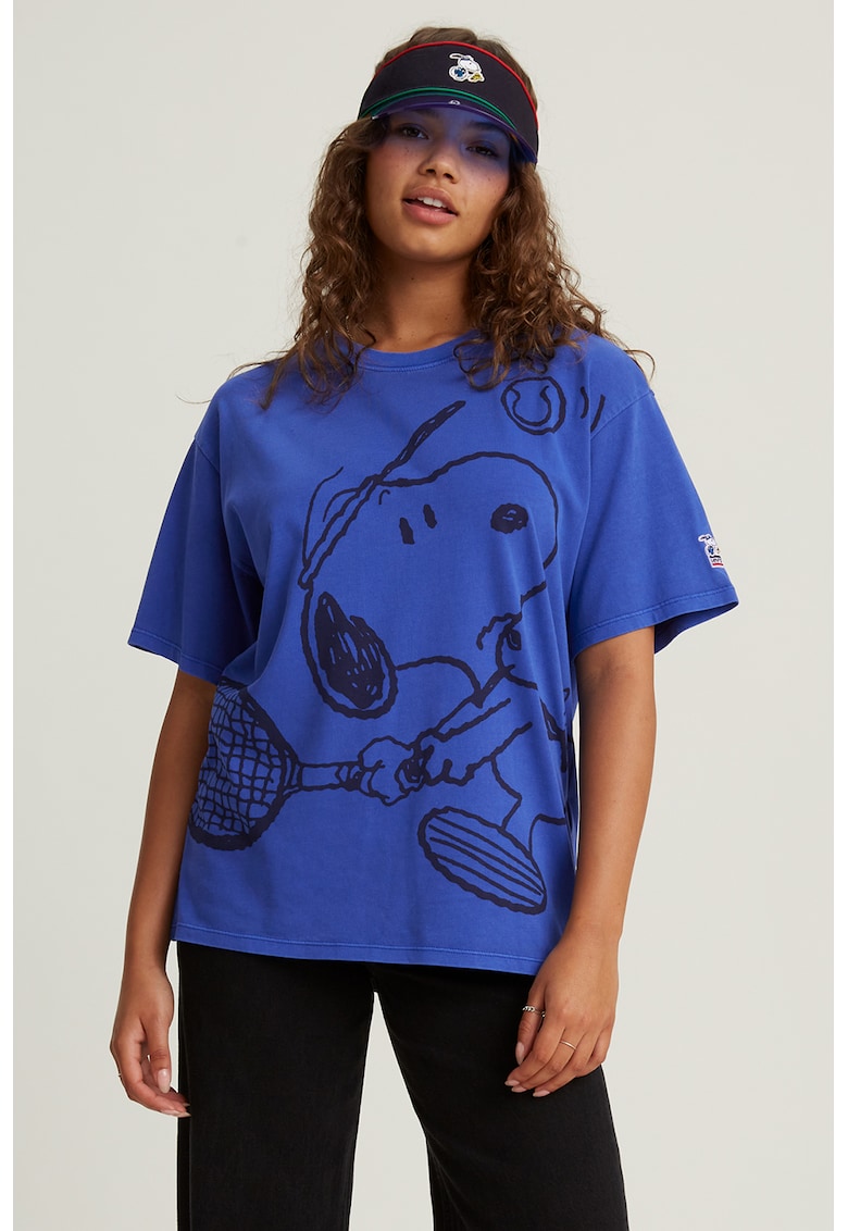 Tricou supradimensionat cu imprimeu Snoopy