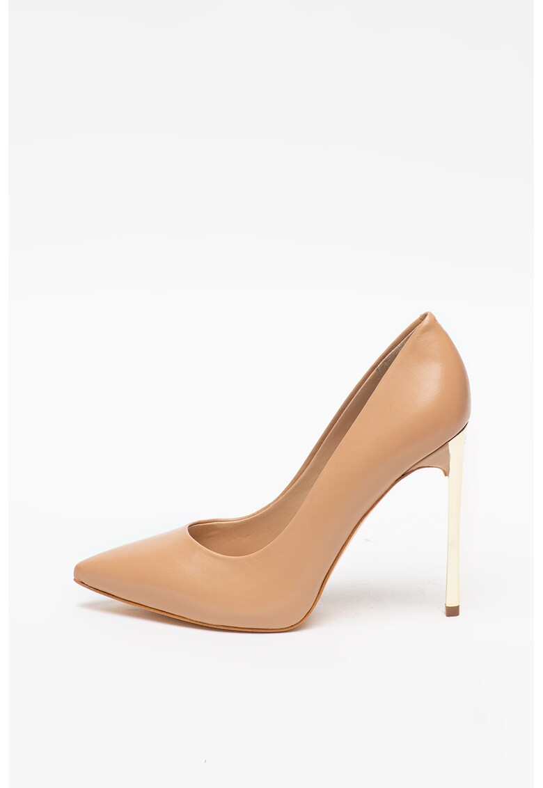 Pantofi stiletto de piele cu varf ascutit