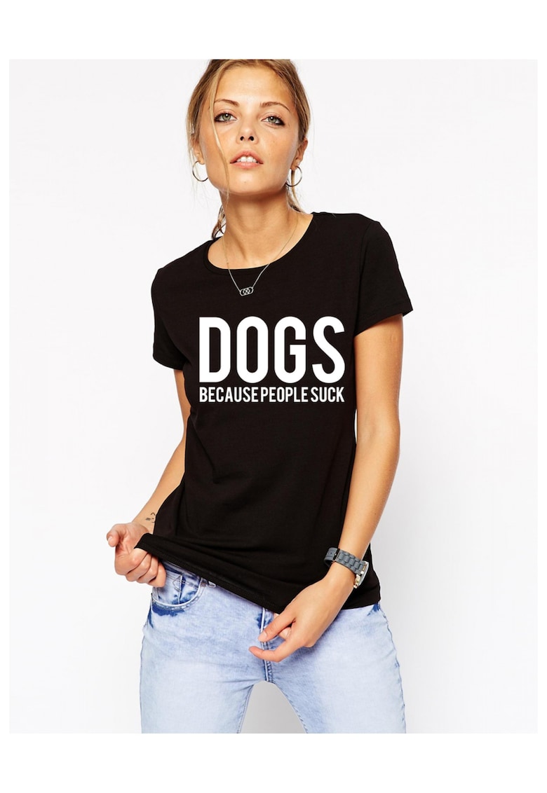 Tricou dama negru - DOGS