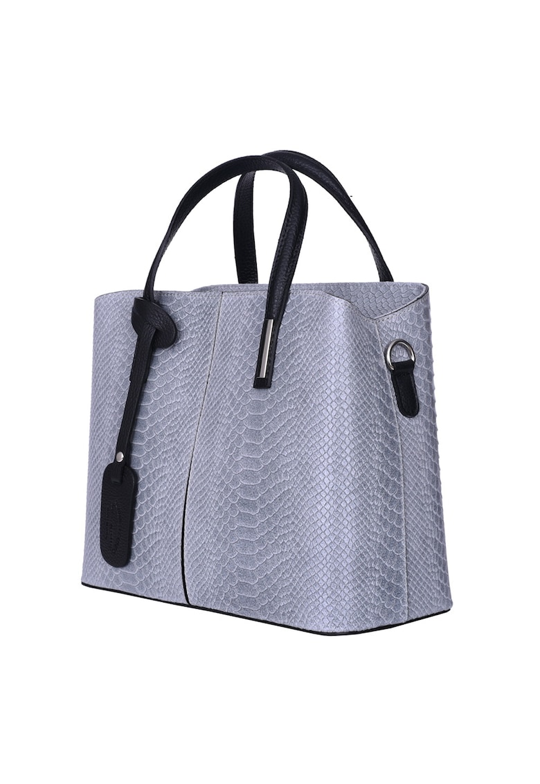 Geanta piele naturala Ella - Gri