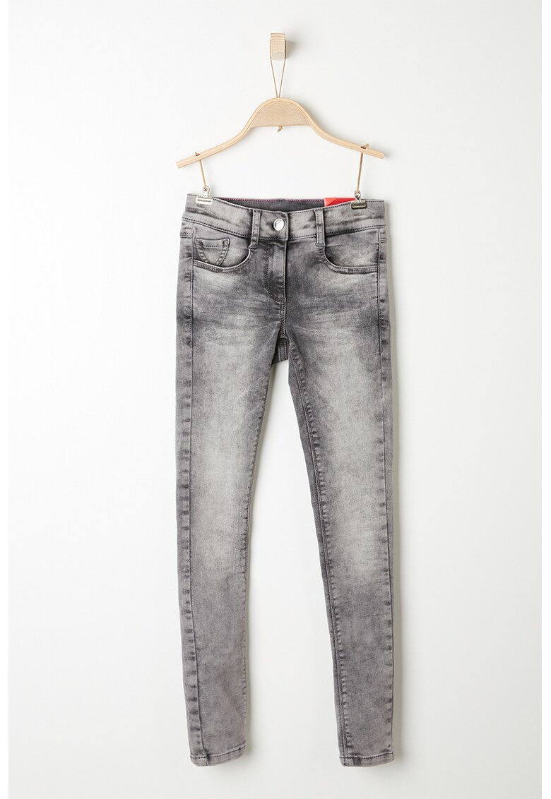 Blugi skinny cu aspect decolorat