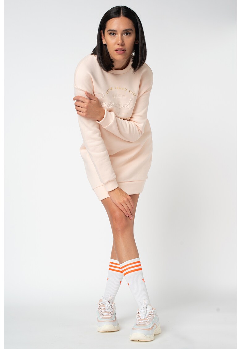 Rochie tip bluza sport cu logo brodat