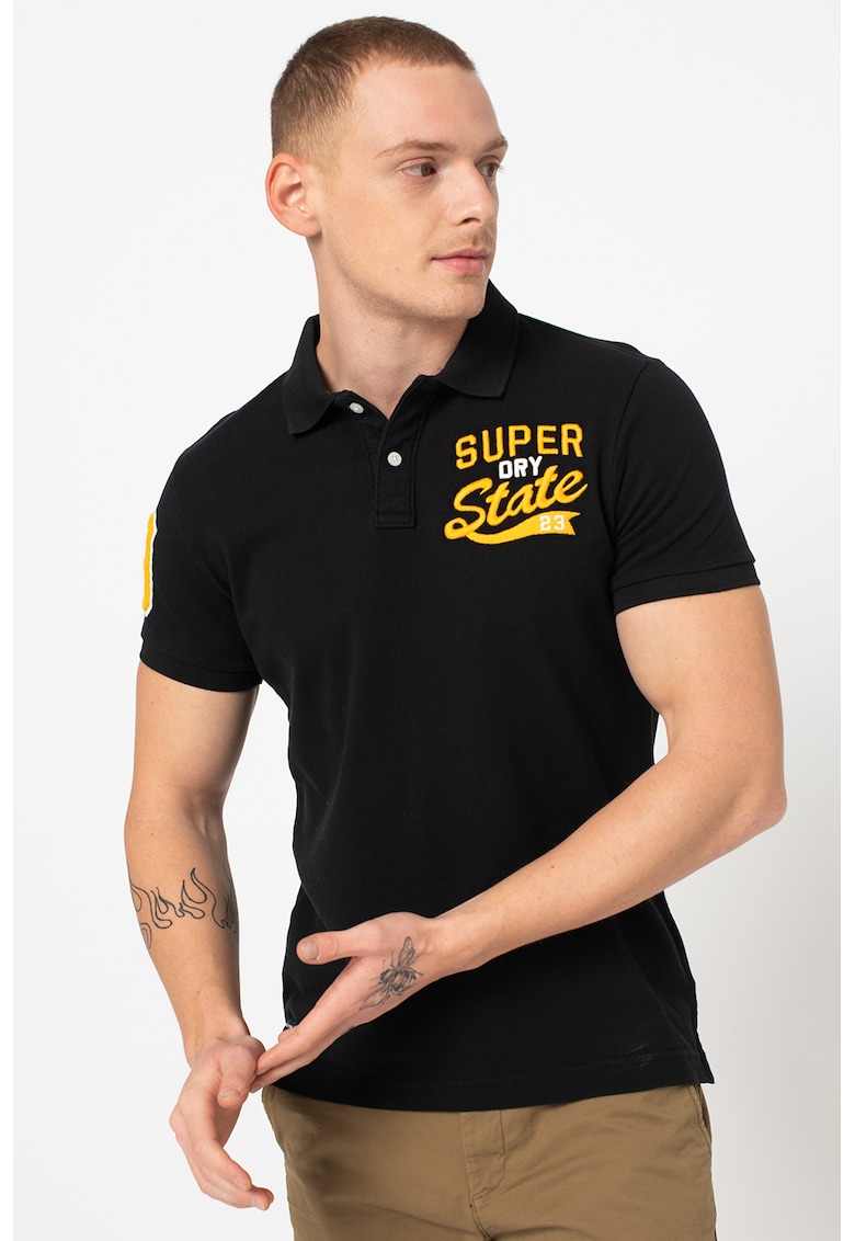 Tricou polo din bumbac pique Superstate