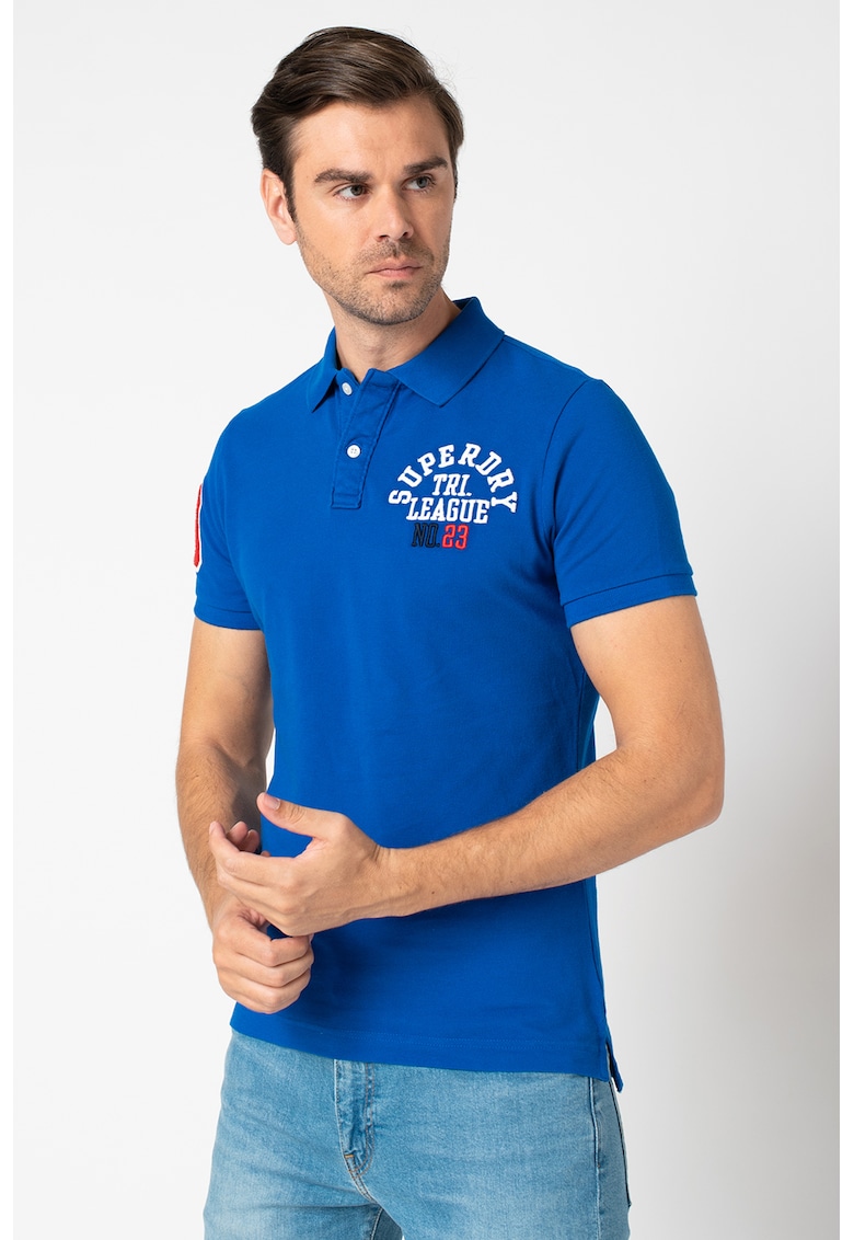 Tricou polo din bumbac pique Superstate