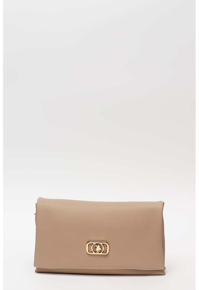 Geanta crossbody de piele ecologica - cu logo metalic