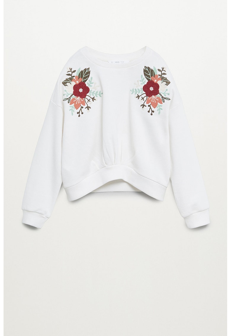 Bluza sport de bumbac organic - cu broderii florale Flori