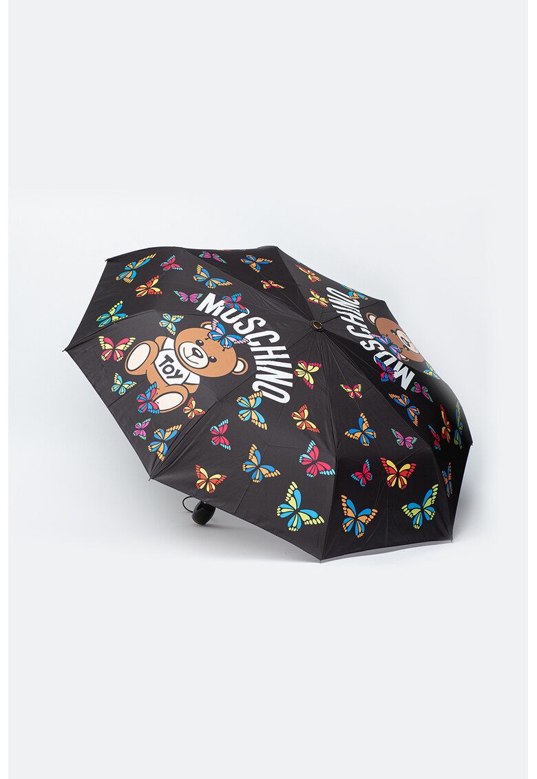 Umbrela pliabila cu imprimeu logo Brush Bear Allover
