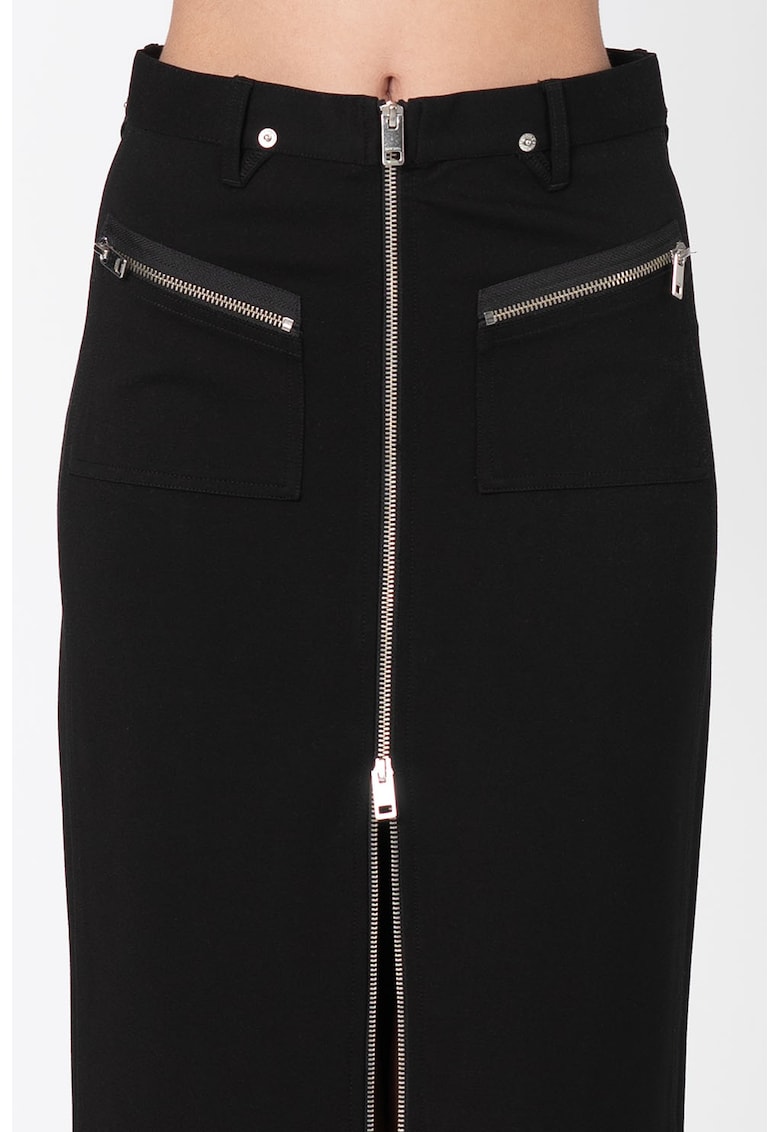 Fusta midi cu fermoar frontal Sia