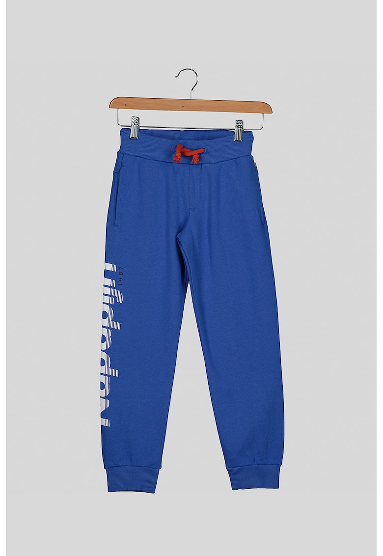 Pantaloni sport cu imprimeu logo Maloy - Albastru