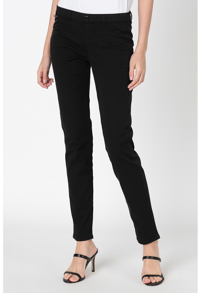 Jeggings slim fit cu buzunar cu broderie pe partea din spate