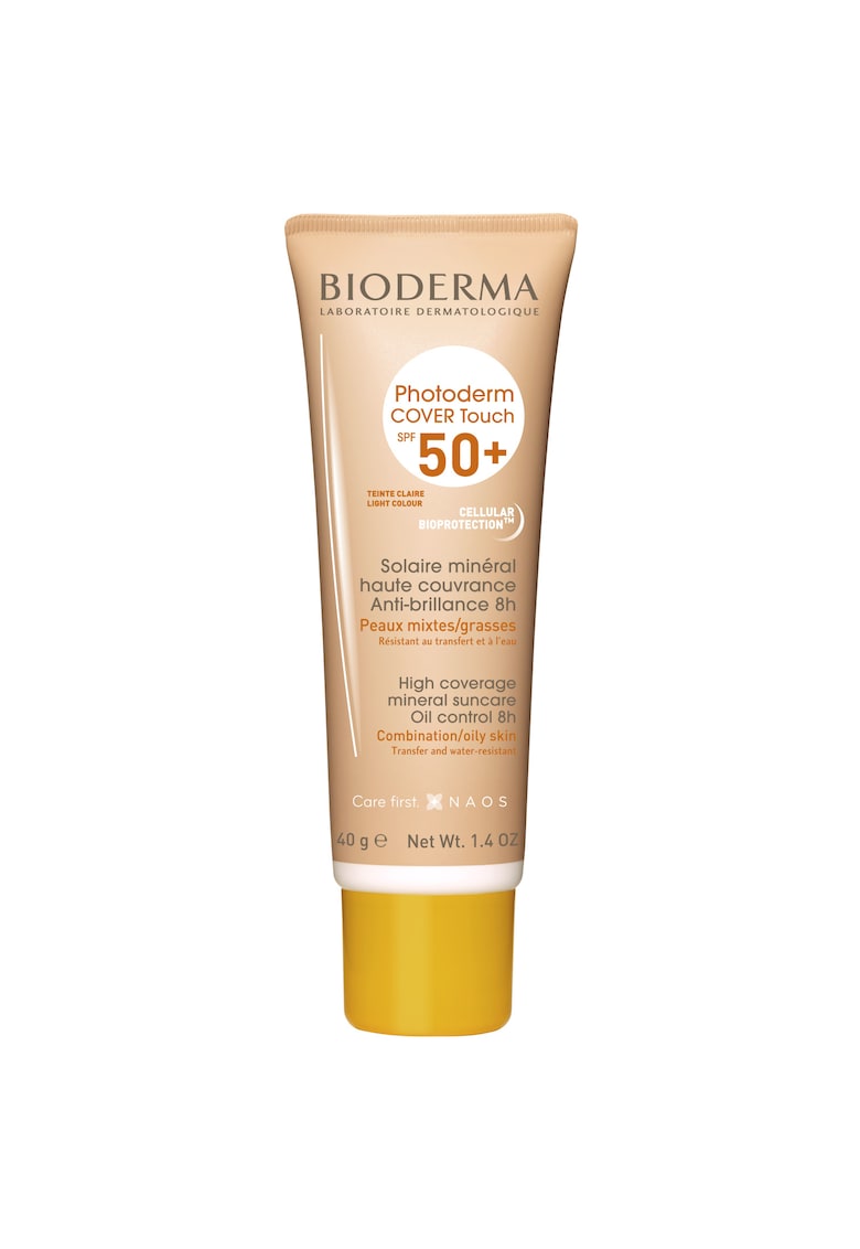 Fluid cu protectie solara Photoderm Cover Touch SPF 50+ nuanta deschisa pentru ten mixt si gras - 40 ml