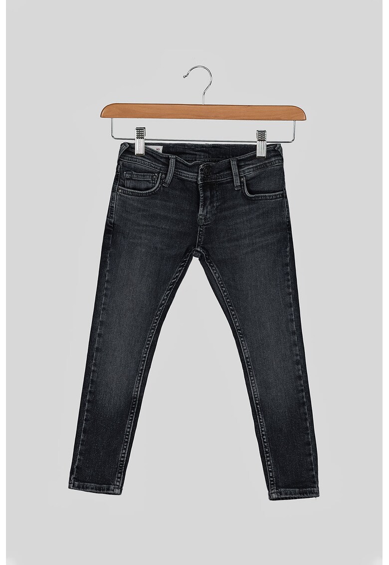 Blugi skinny cu aspect decolorat