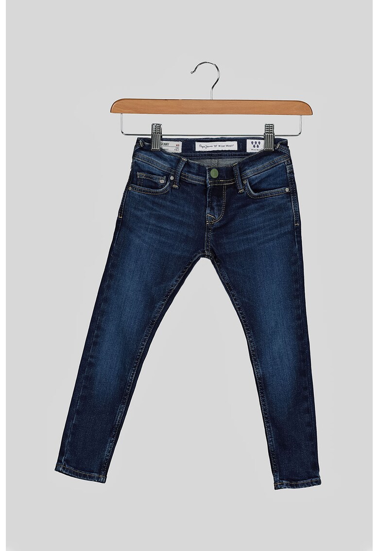 Blugi skinny cu aspect decolorat