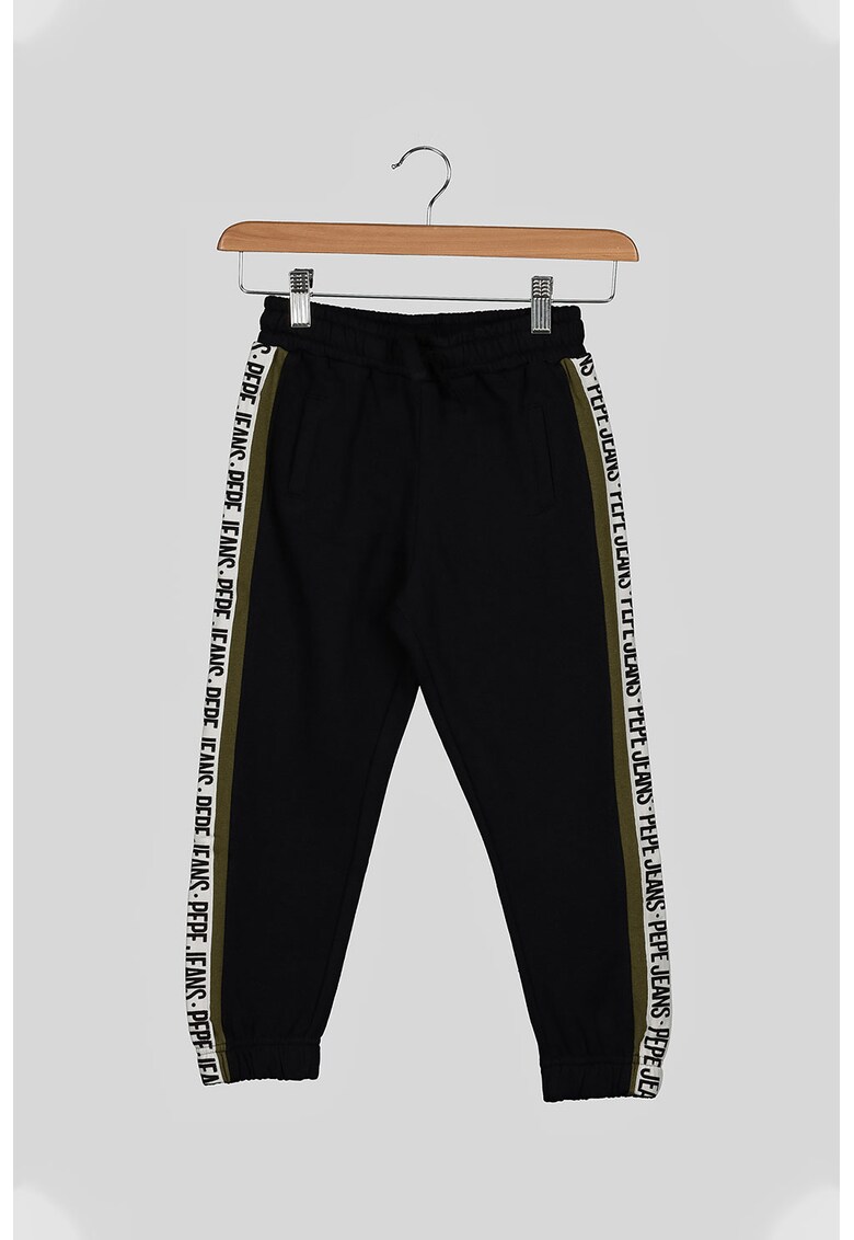 Pantaloni sport cu parti laterale cu logo