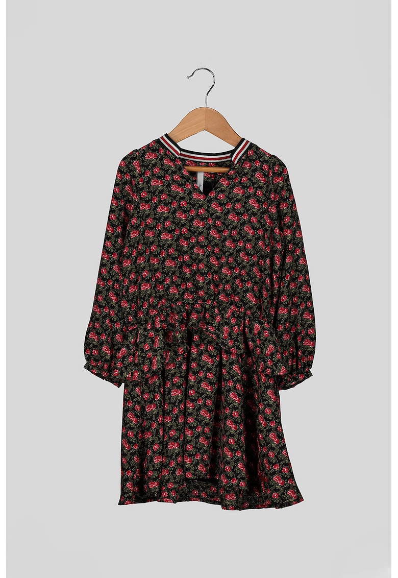 Rochie cu decolteu in V si imprimeu floral