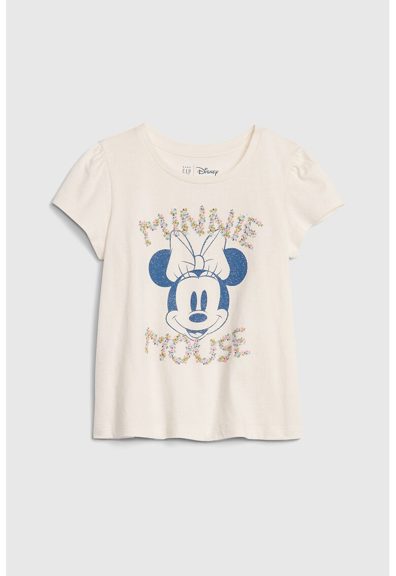 Tricou cu decolteu la baza gatului si imprimeu Minnie Mouse