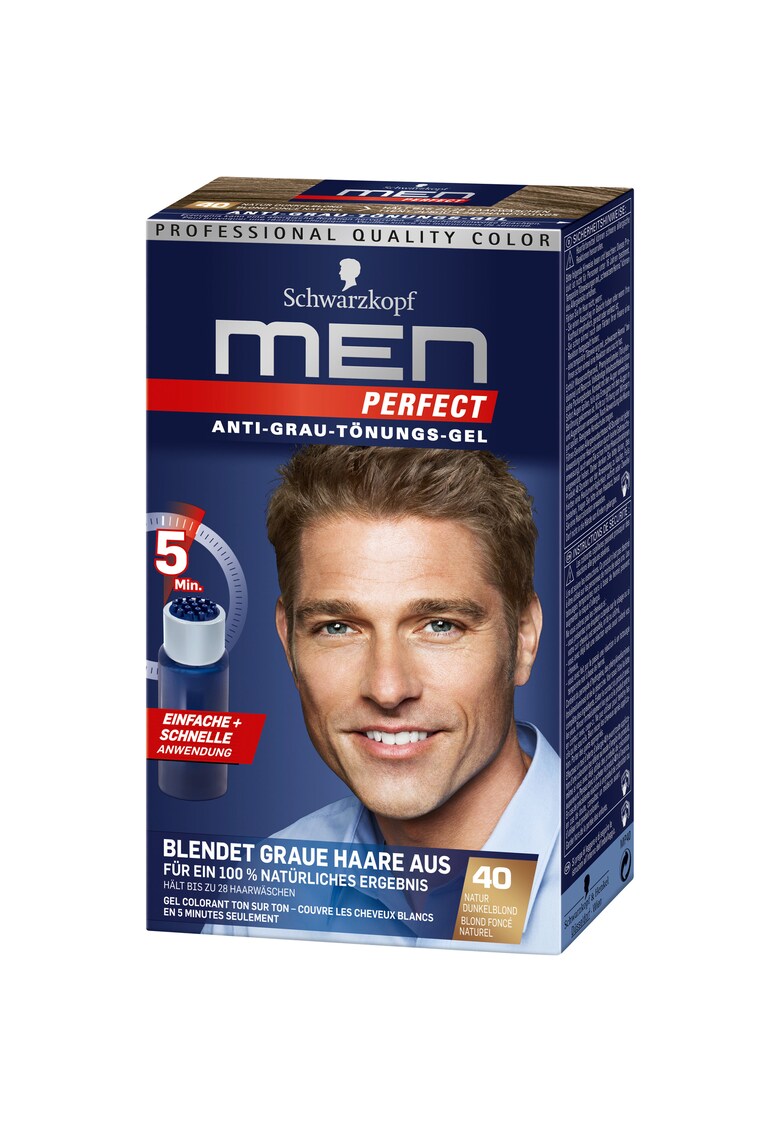 Gel colorant Men Perfect Anti-Grey - 40 Blond inchis natural