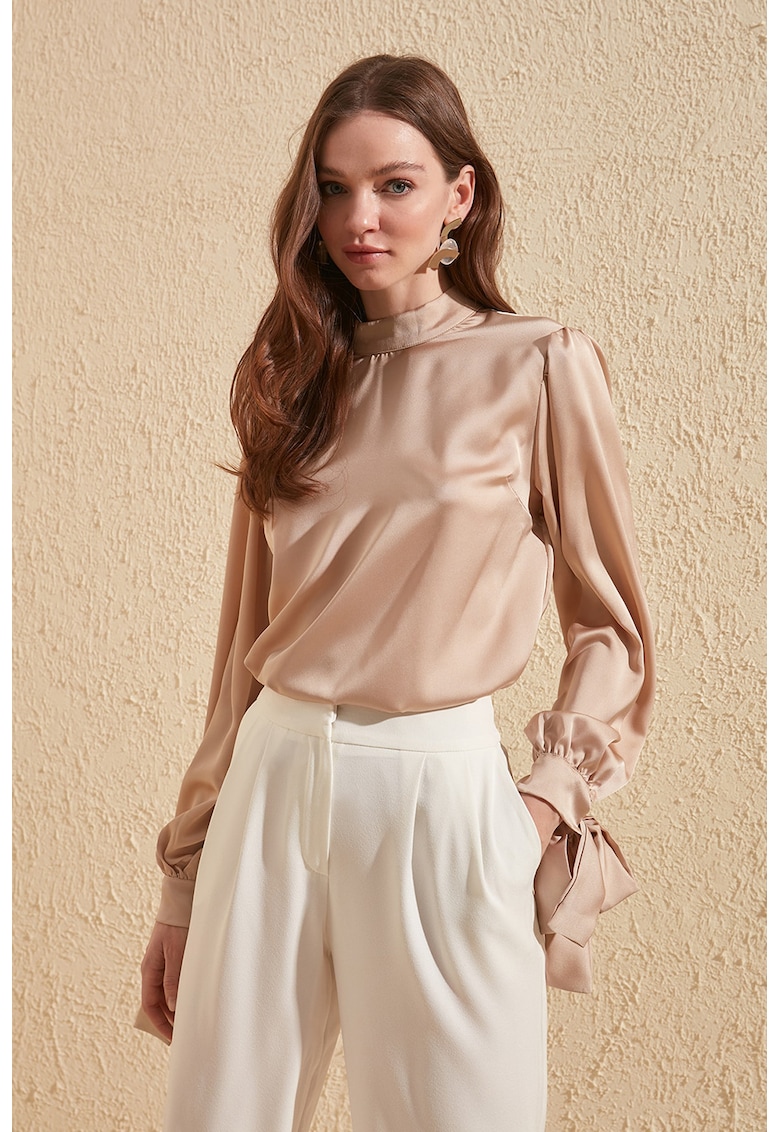 Bluza din satin cu funde