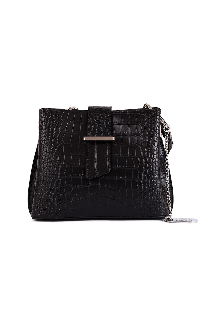 Geanta crossbody de piele cu model piele de reptila Olivia