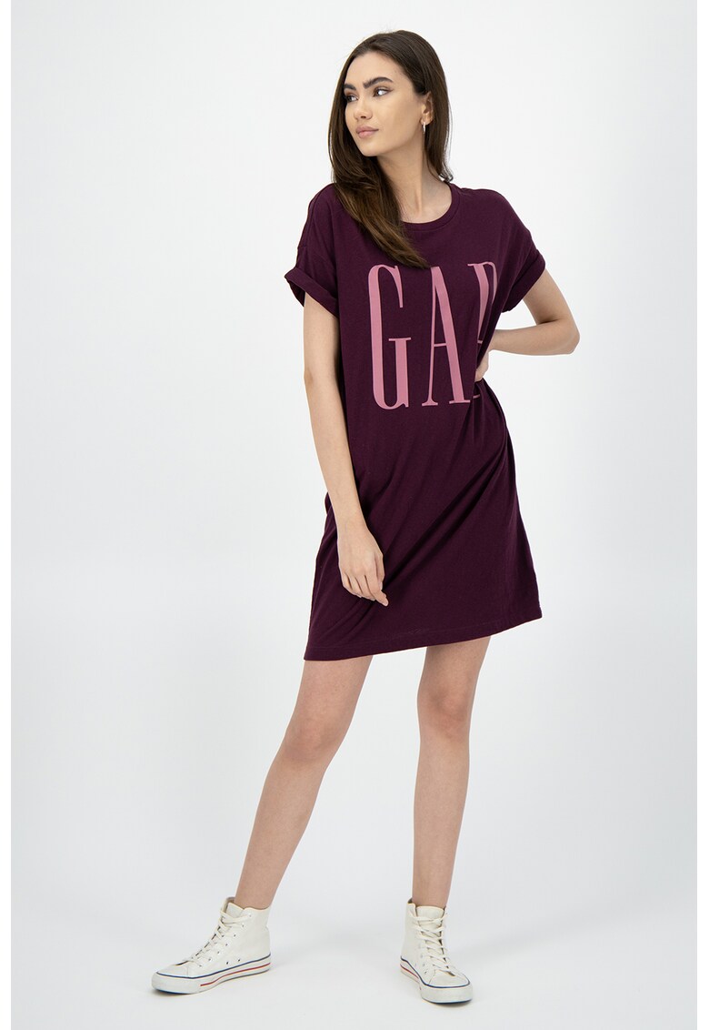 Rochie tip tricou cu imprimeu logo