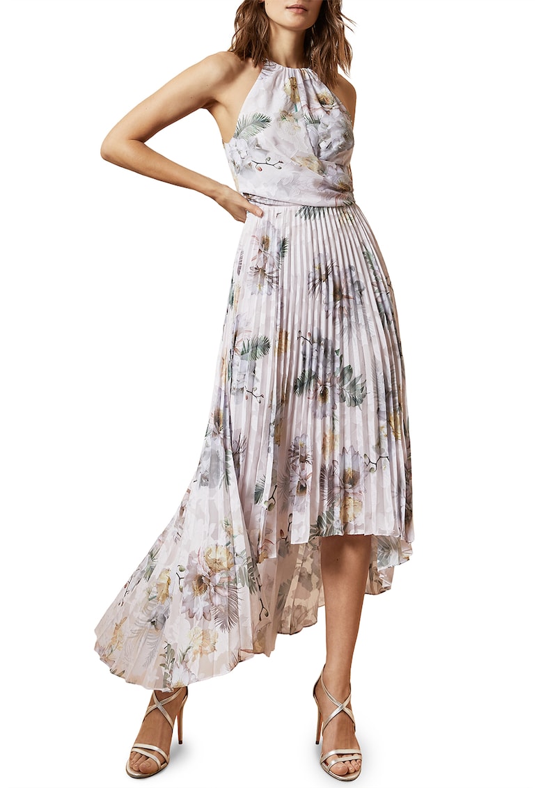 Rochie cu pliuri si imprimeu floral Danieey
