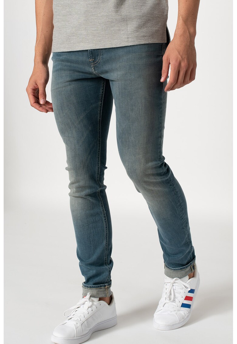 Blugi skinny cu aspect decolorat Simon