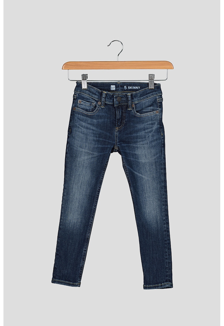 Blugi skinny cu aspect decolorat