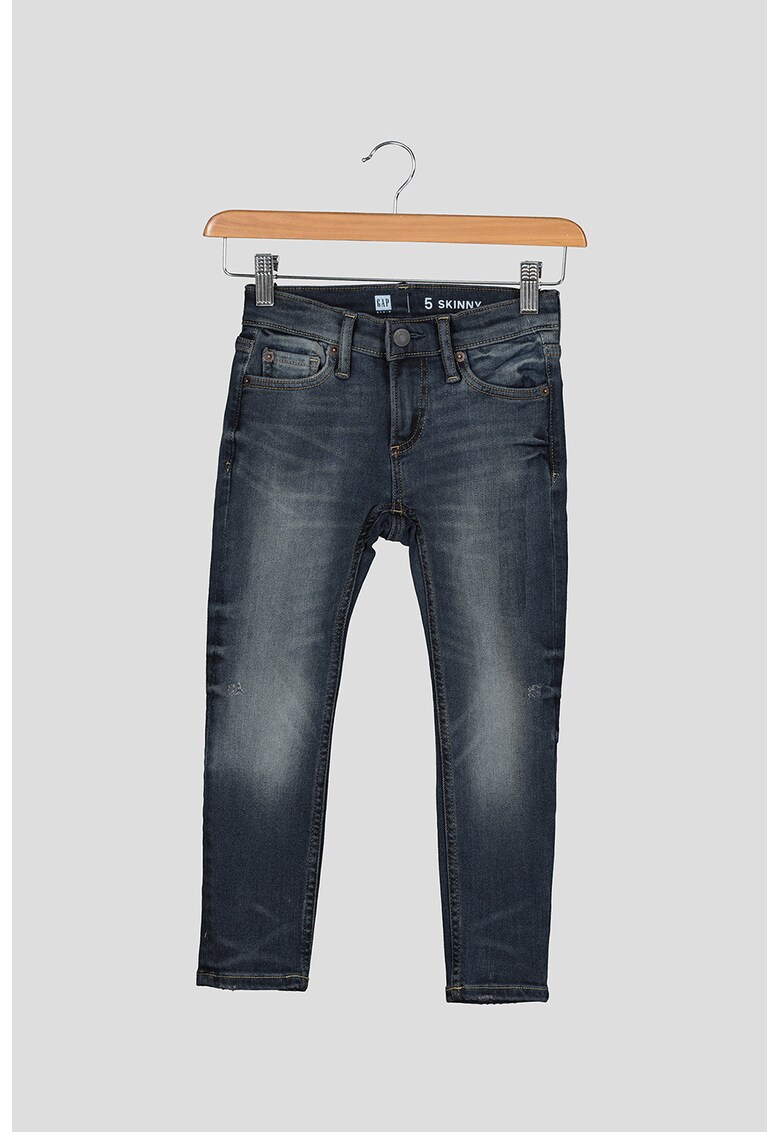 Blugi skinny cu aspect decolorat