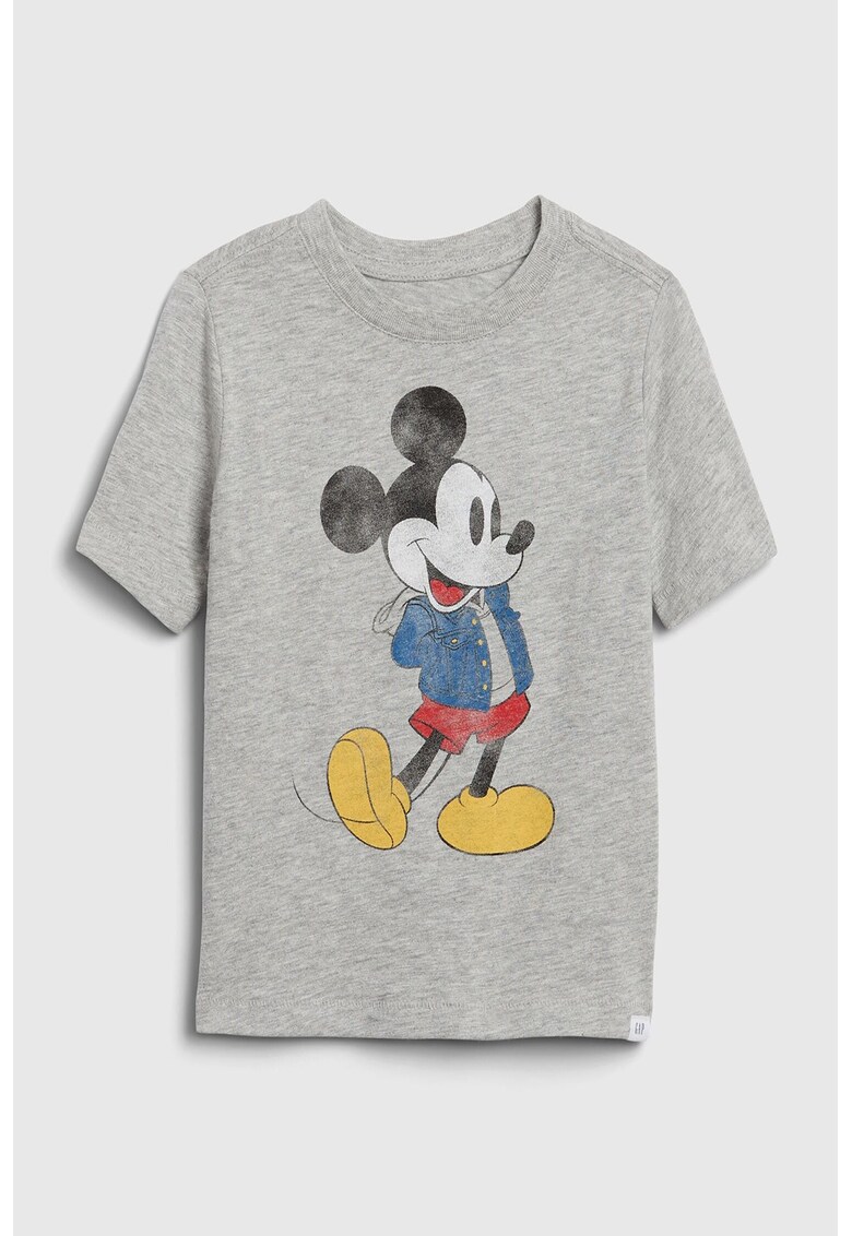 Tricou cu decolteu la baza gatului si imprimeu cu Mickey Mouse