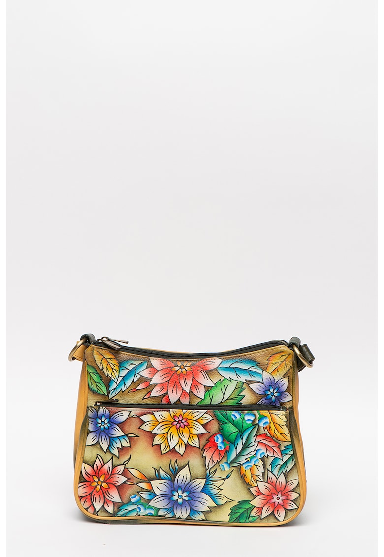 Geanta de piele cu bareta de umar - pictat manual Geanta de piele cu bareta de umar - pictat manual