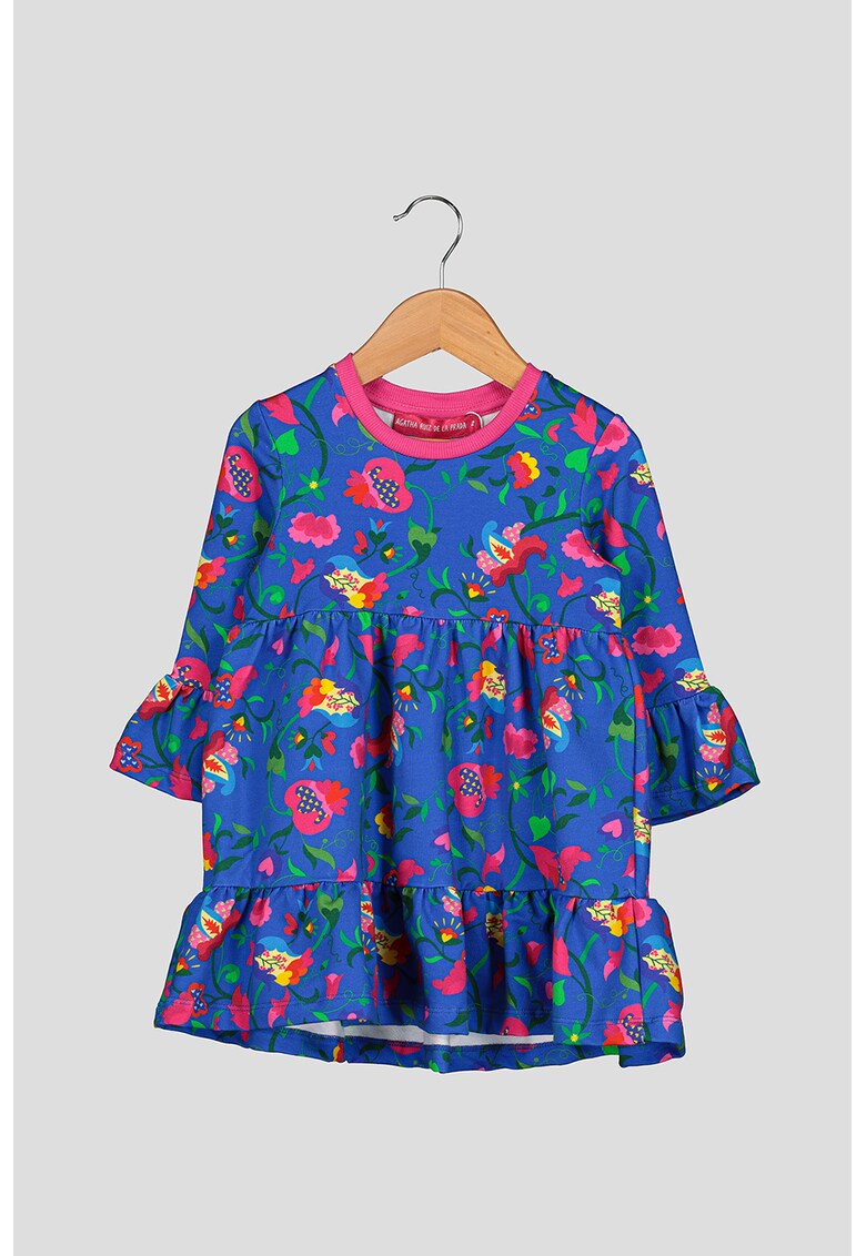 Rochie evazata cu model floral