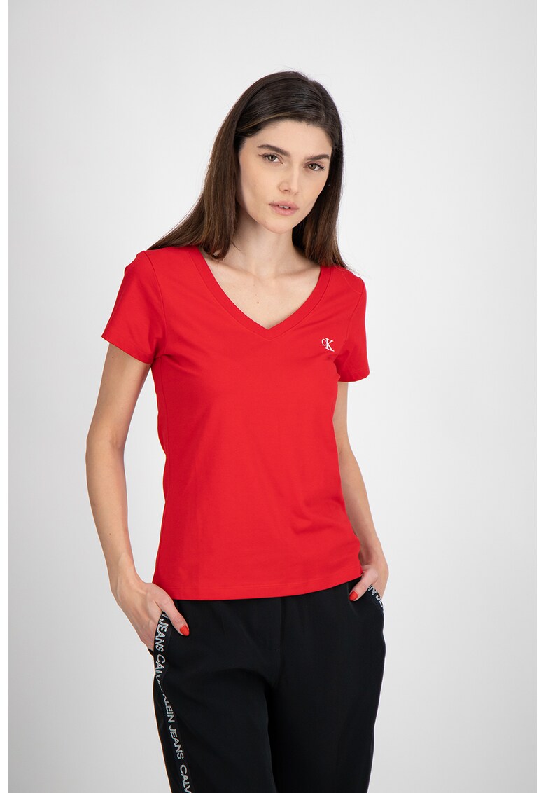 Tricou slim fit din amestec de bumbac organic