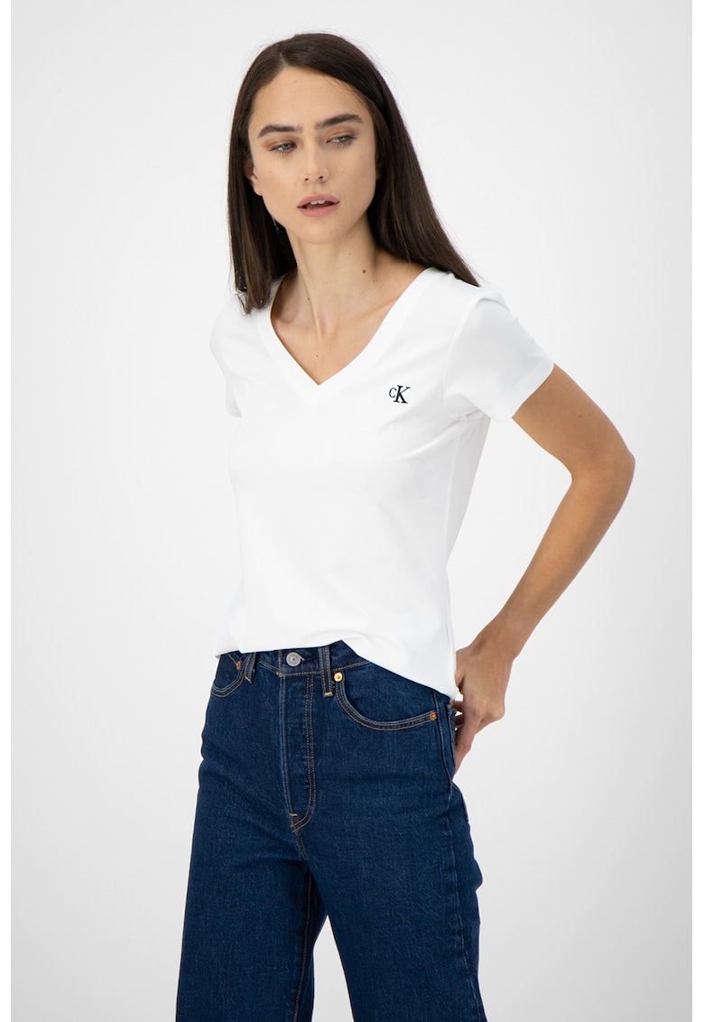 Tricou slim fit din amestec de bumbac organic