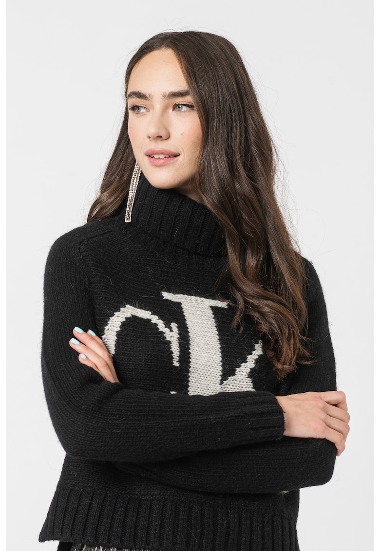 Calvin Klein – Pulover din amestec de lana si lana alpaca CALVIN KLEIN JEANS imagine noua